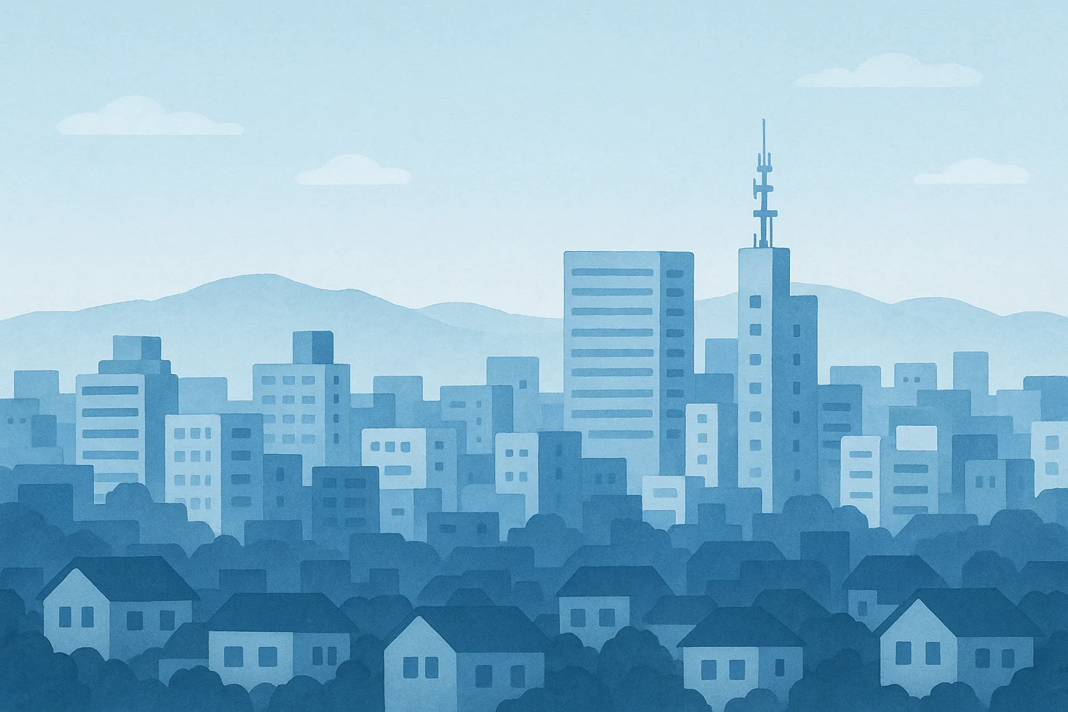 高槻の街並みイラスト